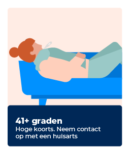 Illustratie - 41+ graden hoge koorts, neem contact op met de huisarts